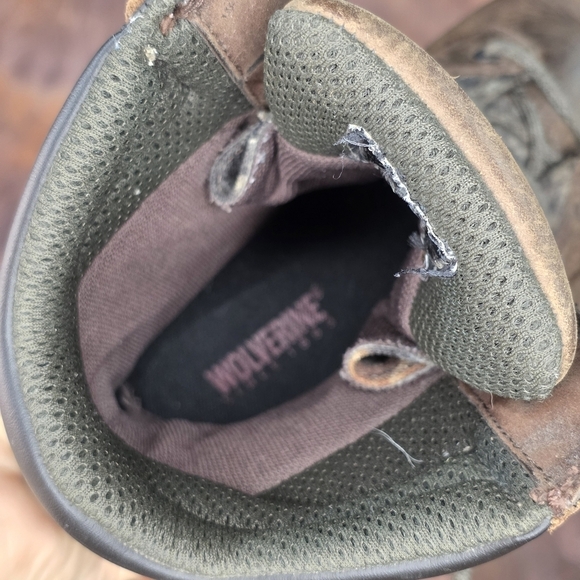 Wolverine Hunting Boots Dark Brown Leather Camo Accents Lace Up Mens 8.5 main image 7